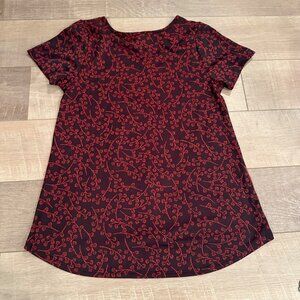 LULAROE WOMENS RED TUNIC SHIRT SMALL